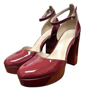 Naturalizer 27 Edit 6.5M Mauve Pink Patent Leather Comfort Office Platform Pumps